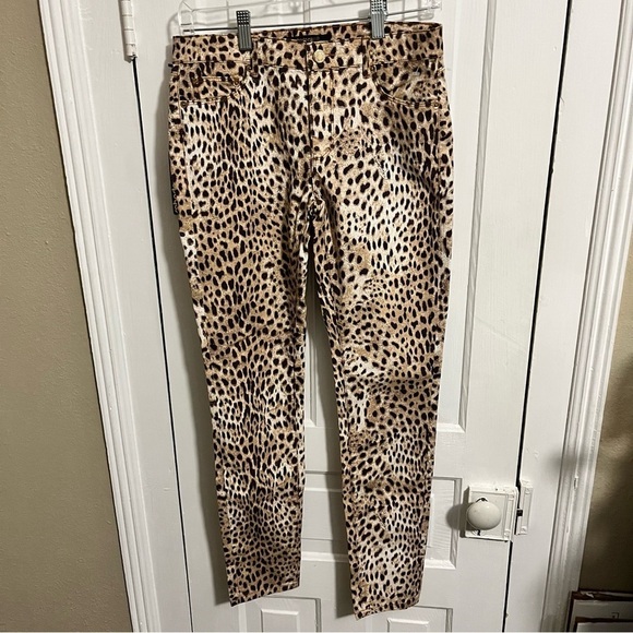 Roberto Cavalli Leopard Skinny Pants Jeans Hidden Spellout IT 42 US 6 B2 - Picture 3 of 13
